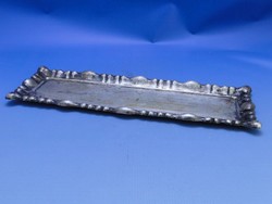 0C638 Régi ezüst pálinkás hólyagos kínáló tálca