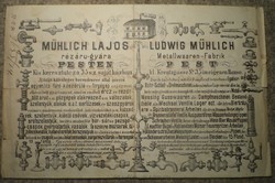 Mühlich Lajos / orosz nyelvű számla.Pest 1871