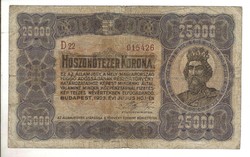 25000 korona 1923 4. Ritka Eredeti állapot