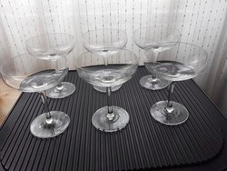 6 early retro, hotel cocktails / champagne glasses from Hungarian hotel catering
