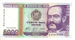 5000 intis 1988 Peru 2. UNC