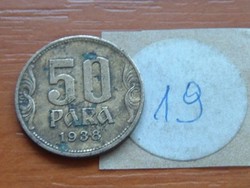 JUGOSZLÁV KIRÁLYSÁG 50 PARA 1938 19.