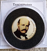 Ezüstözött 50 Euró cent Semmelweis Tanúsítványal.