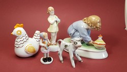 Bübájos porcelán figura csomag. Zsolnay,Drasche, Aquincumi