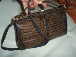 Vintage crocodile leather handbag