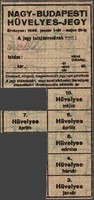 NAGY-BUDAPESTI HÜVELYES-JEGY 1946 JANUÁR 1-TŐL MÁJUS 31-IG