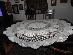 Huge hand crocheted round tablecloth - tablecloth