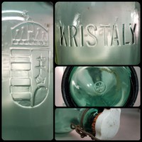 "Kristály" címeres, csatos, kékeszöld, ásványvizes üveg 1.5l (954)