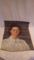 Zórád Géza 1948 női portré olaj-vászon festmény 54x44 cm