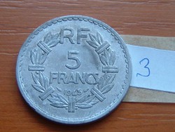 FRANCIA 5 FRANCS FRANK 1945 ALU. 3.