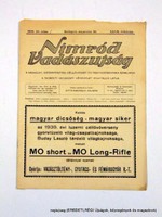 1939 augusztus 10  /  NIMRÓD VADÁSZUJSÁG  /  E R E D E T I, R É G I Újságok Szs.:  12581
