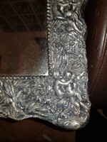 Vastagon sterling ezüstözött tükör/képkeret, látható méret 18x23 cm