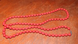 Old red pearl necklace