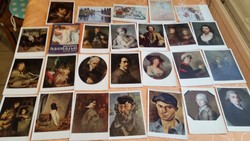 0T154 postcard folder with old 25-piece, post-clean paintings for sale