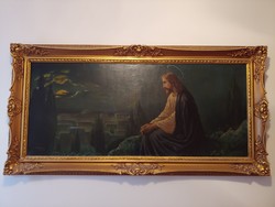 Jézus az olajfák alatt olajfestmény 139 x 70 cm