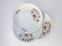 3 db Alföldi retro porcelán kistányér - desszertes tányér hajnalka tölcsérvirág virágos virág minta