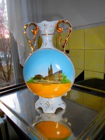  VICTORI A osztrák   BUDAPEST látkép porcelán  váza 1900-as évek eleje 