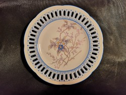 Antik Fischer & Meig Pirkenhammer, kézzel festett, hibátlan állapotú porcelán tányér