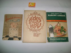 Régi szakácskönyv - három darab - 1957,  1968,  1977 - Főzzünk okosan, Karcsú leszek, Édeskönyv