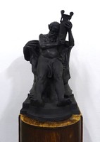 0S696 Róna József: Bacchus gipsz szobor talapzaton