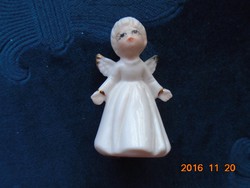 Kézzel festett angyal, kis porcelán figura