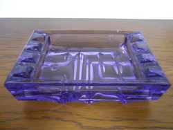 Hamutartó hamutál üveg cseh lila 14*9*3,5 cm