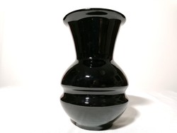 Fekete üveg váza 19 cm (113)