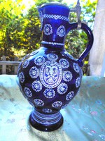 Westerwald ceramic decanter with tin lid is large