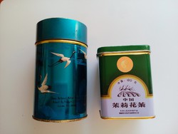 Régi kínai teás fém doboz 2 db. 