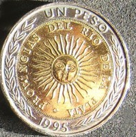  Argentina 1 Peso, 1995 Verdejel "B". helytelen "PROVINGIAS" felirattal