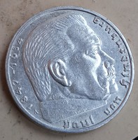 Német Horogkeresztes 0.625 ezüst birodalmi 2 márka 1939 A.