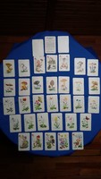 Régi Törpe kártyajáték - játékkártya, gomba és vadvirág mintával