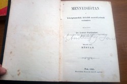 Dr.Lutter Ferdinánd Mennyiségtan PEST 1861 kászoni és jakabfalvi Andrássy Jenő aláirásával