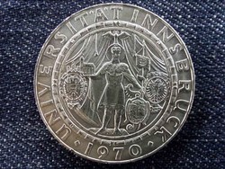 Ausztria, 300 éves az Innsbrucki Egyetem ezüst (.900) 50 Schilling 1970 / id 9545/