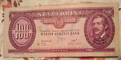 100 Forint 1949. Rákosi címerrel.
