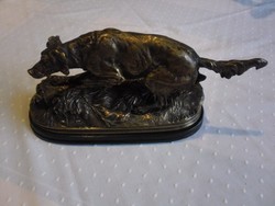 Antik tömör bronz kutya szobor P.J.MENE /1810-1871/
