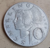 Osztrák ezüst 10 Schilling 1958. ××