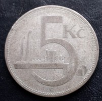 Csehszlovák ezüst 5 Korona 1929.