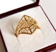 Gyönyörű filigrán Női arany gyűrű 14K