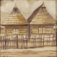 0W679 Ismeretlen festő : Ruszin faházak