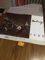 Falinaptár - Retro naptár - 1980 - Öntödei Vállat - Festészet - Rudnay Gyula festő + képeslapok