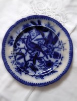 Antik, Villeroy 'Fasan' dekoros fajansz tányér, kb. 1860-as évekbeli