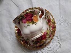 Jelzett, Royal Albert 3 részes teás, reggeliző szett Old Country Roses