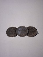 Antik kitűző 1914-15 évi ezüst orosz kopejkákból