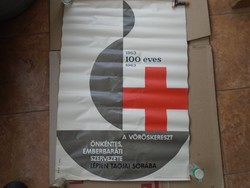 1963-as Plakát. 100 éves a Magyar Vöröskereszt .