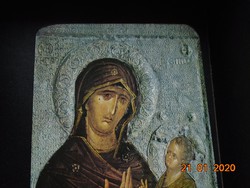 14.sz Bolgár ikon Ohrid," Peribleptoszi Szűzanya",múzeumi másolat,nyomat fa lapra
