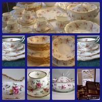 English royal albert english porcelain 24 carat color gold 6 eyes.Dinnerware + soup cups + tea / cookie