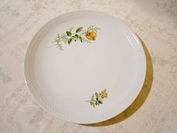 F_007 Rózsa mintás Kahla porcelán süteményes, sültes kínáló tál, tányér 28,5 cm átmérő