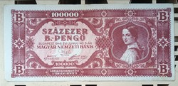 Százezer B.-Pengő 1946. bankjegy