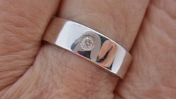 Elegáns art deco gyémántköves ezüst gyűrű 